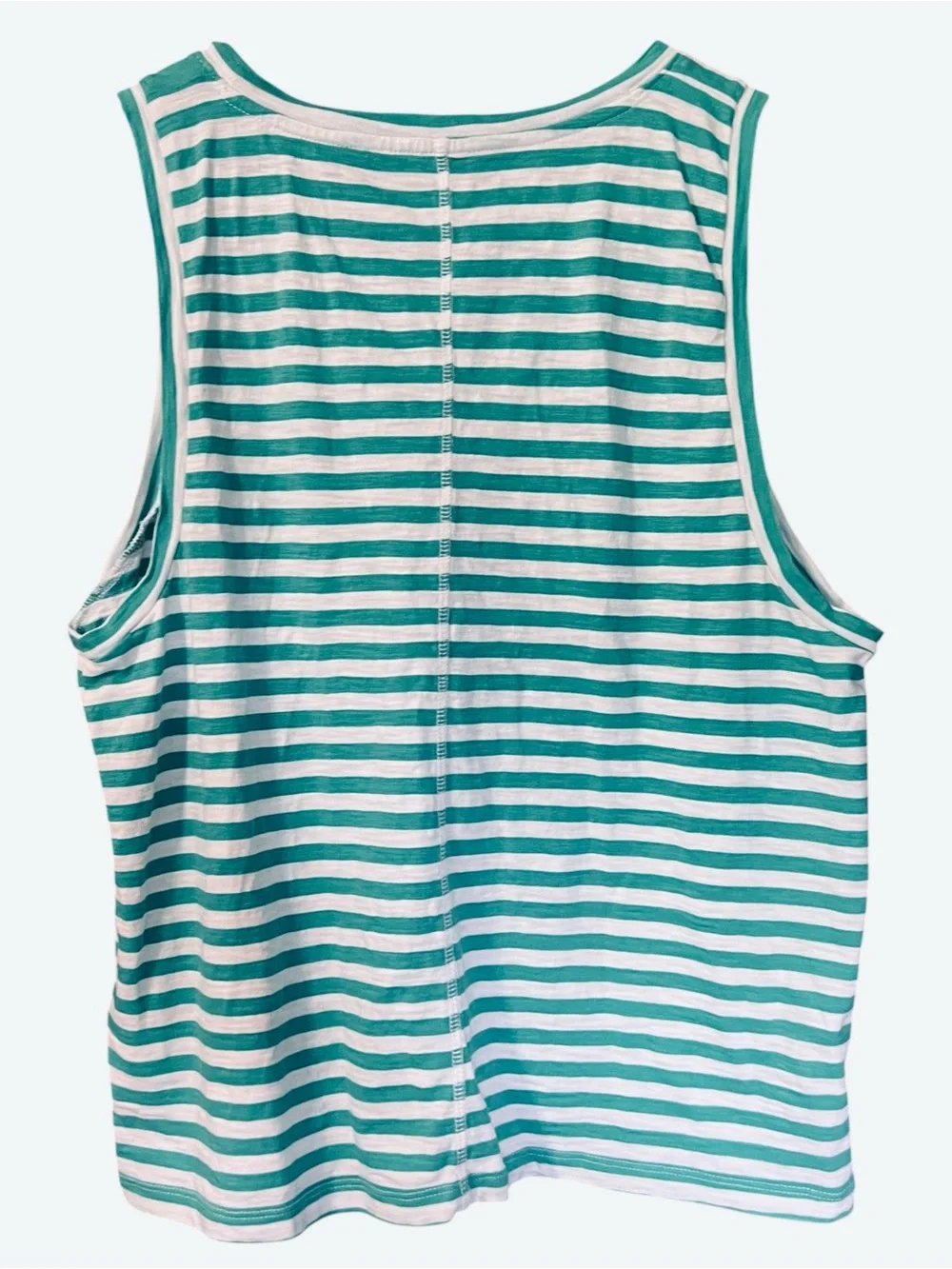 J. Crew Factory Green and White Striped Girlfriend Tank Size XL